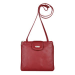 Crossbody Piel Modelo Ll-3190 Color Rojo Quemado